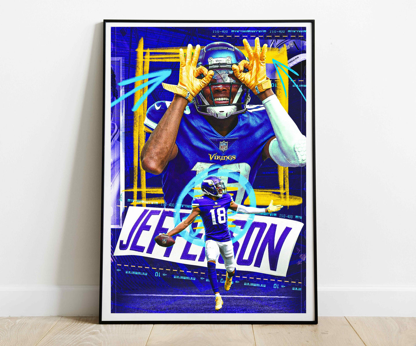 Justin Jefferson Wall Poster M (46*61 cm) – Football Decor – High-Quality Player Art – Perfect Gift for Football Fans & Collectors