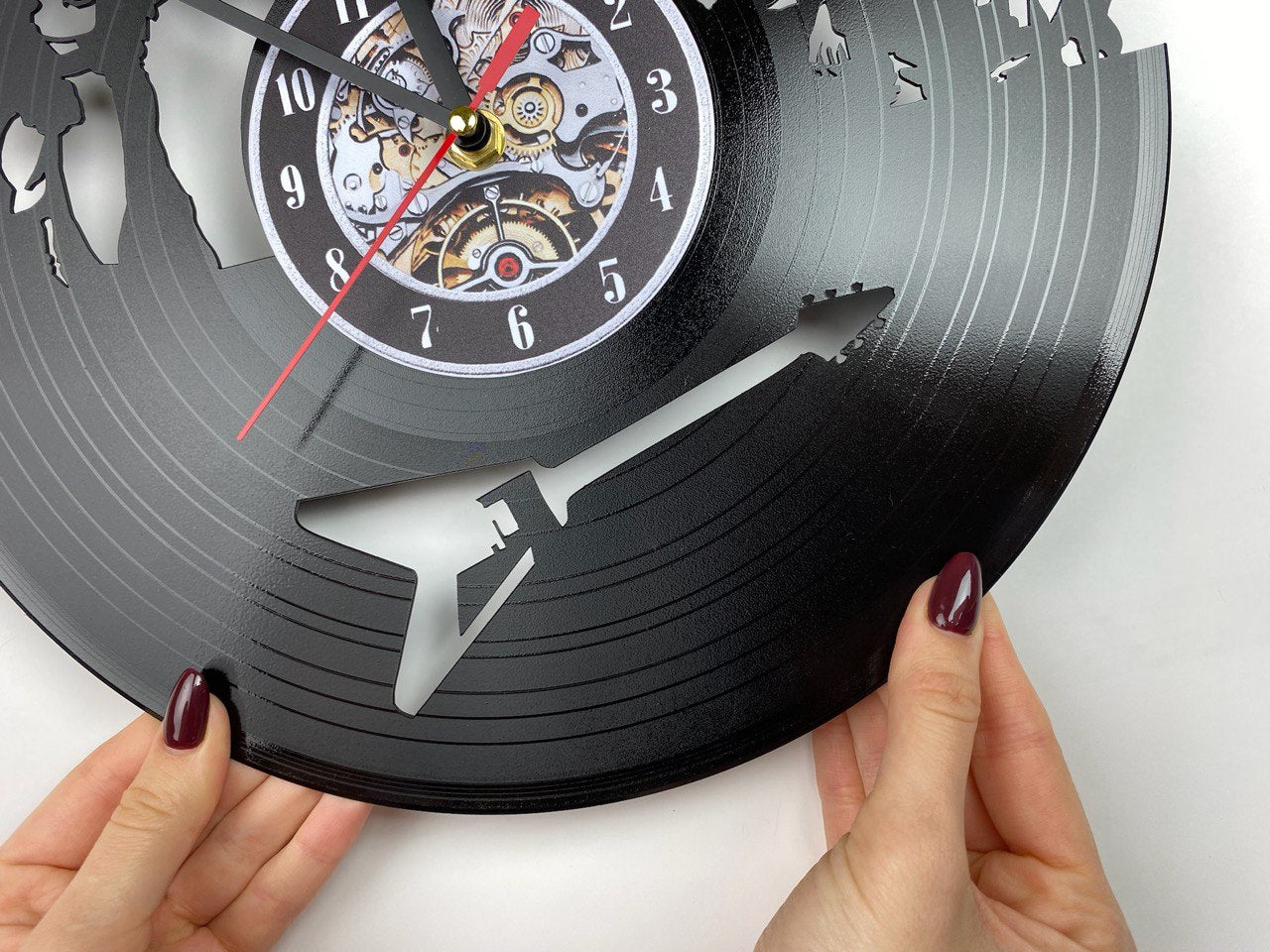 Favorite band gift - Vinyl record cut out clock
