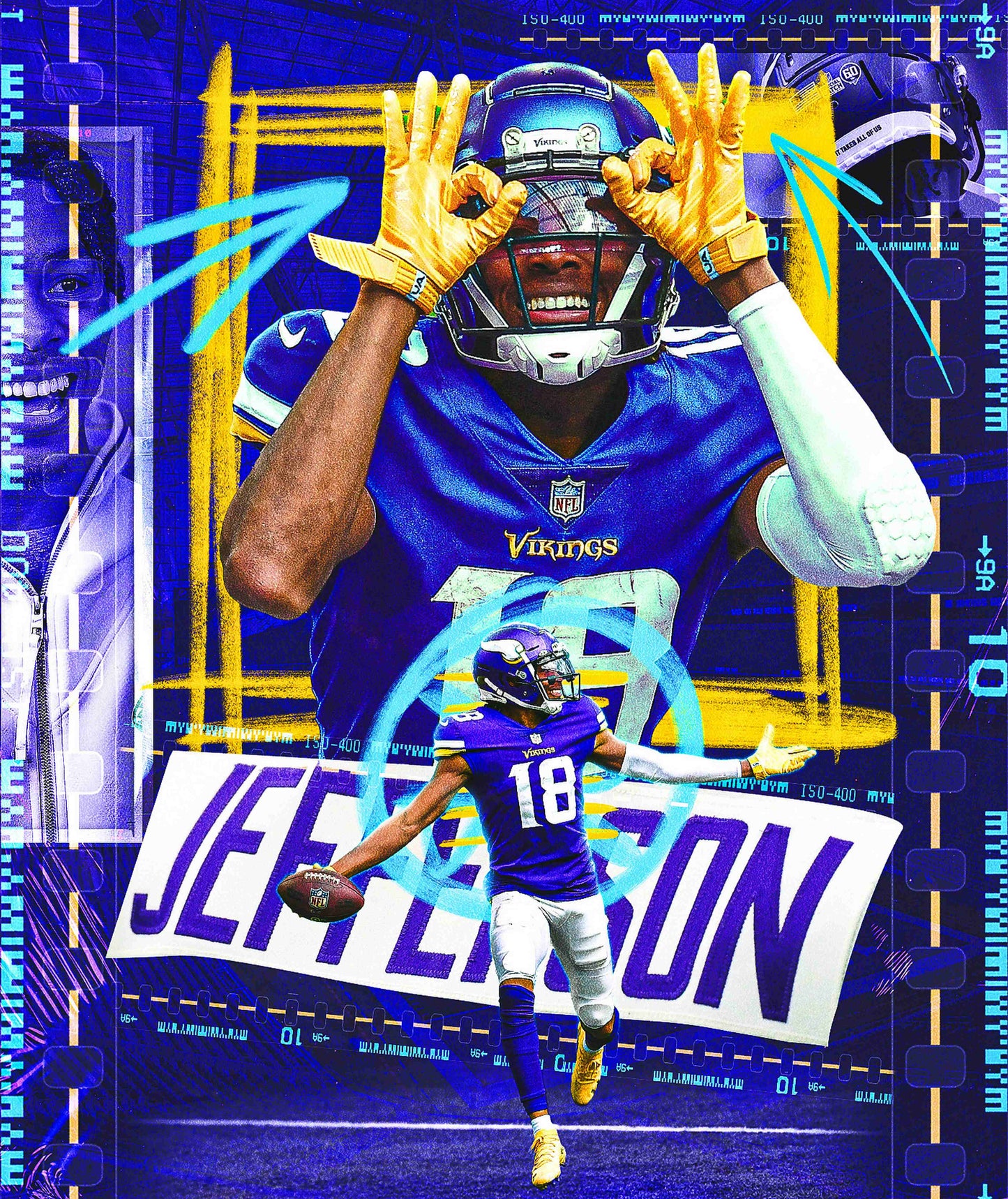 Justin Jefferson Wall Poster L (61*81 cm) – Football Decor – High-Quality Player Art – Perfect Gift for Football Fans & Collectors