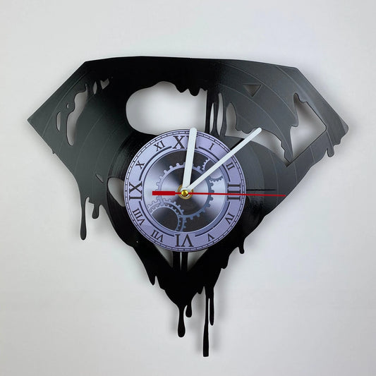 Personalized superhero man of steel vinyl record wall clock