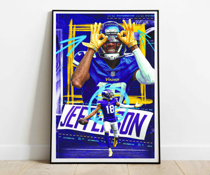 Justin Jefferson Wall Poster L (61*81 cm) – Football Decor – High-Quality Player Art – Perfect Gift for Football Fans & Collectors