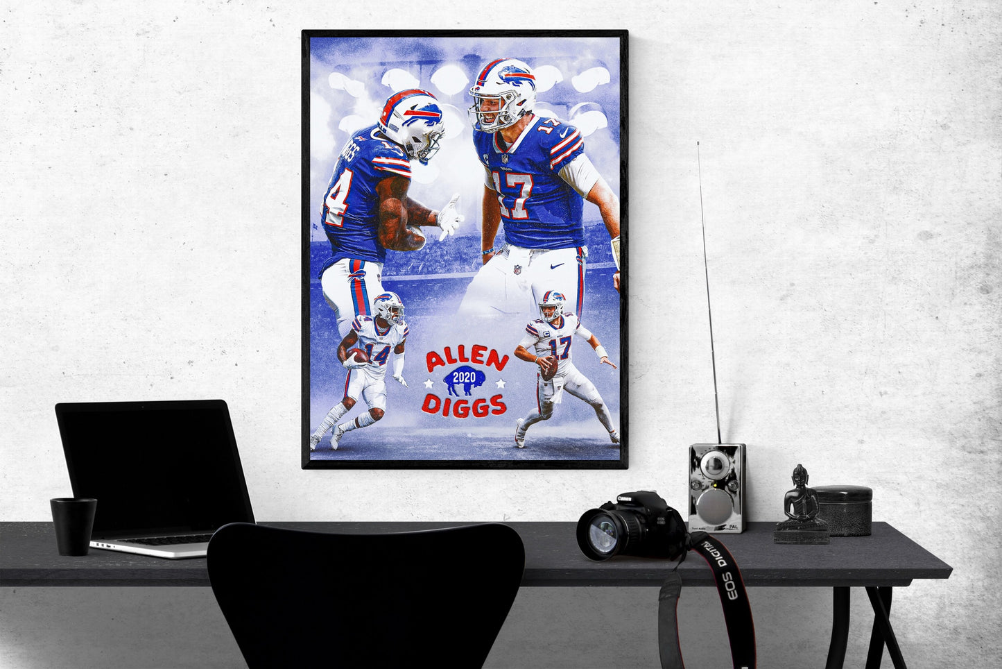 Stefon Diggs and Josh Allen Wall Poster M (46*61 cm) – Football Decor – High-Quality Athlete Art – Perfect Gift for Fans & Collectors
