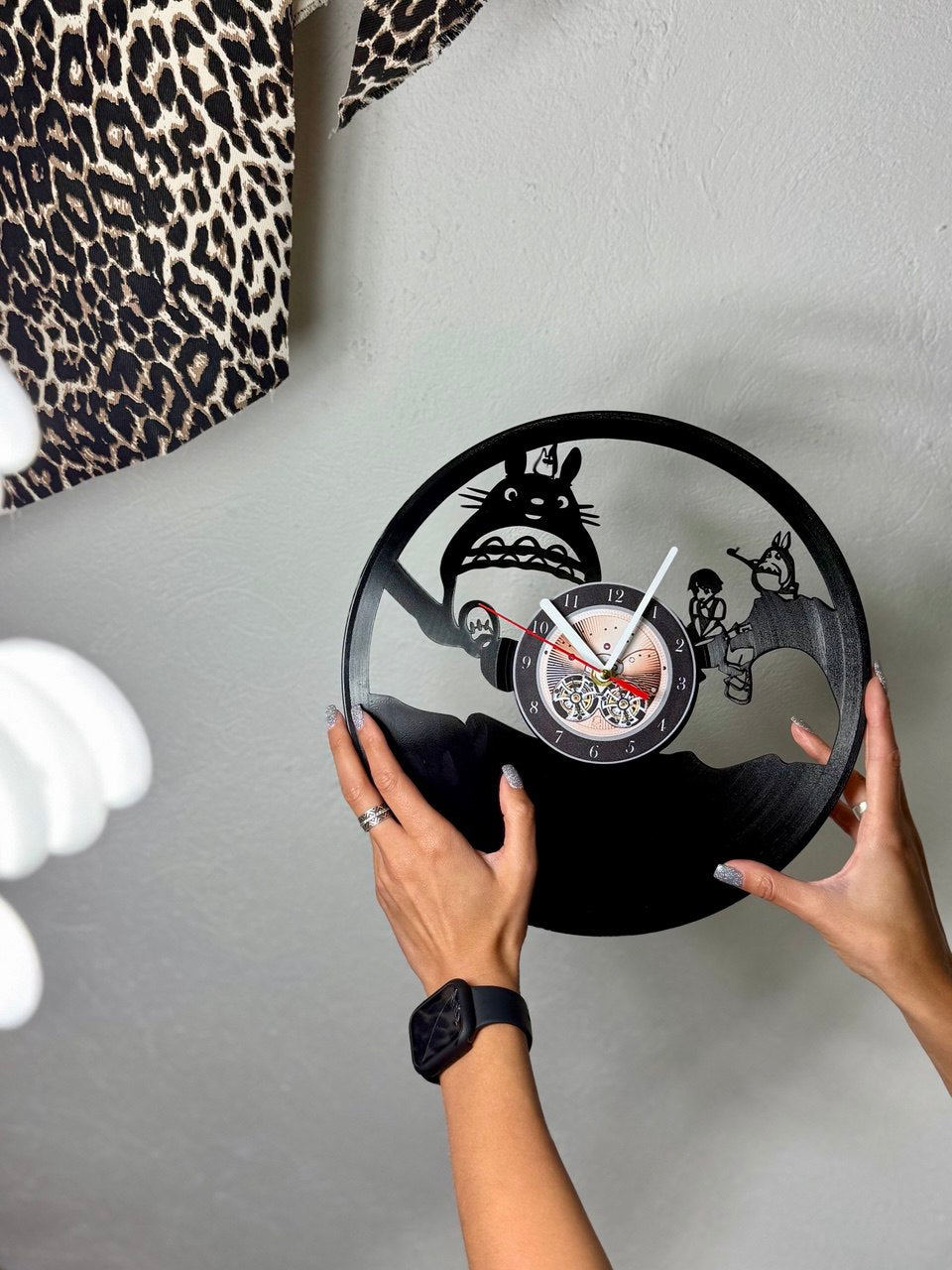 Anime Creature Nursery Décor Vinyl Record Wall Clock – Studio Ghibli Inspired