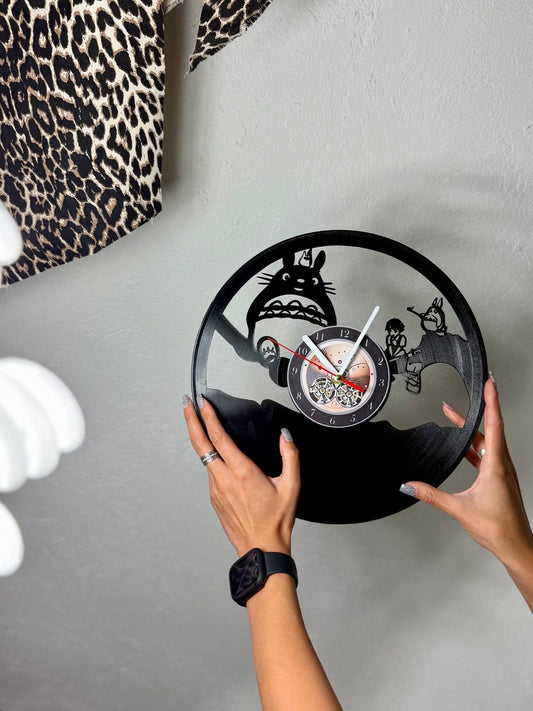 Anime Creature Nursery Décor Vinyl Record Wall Clock – Studio Ghibli Inspired