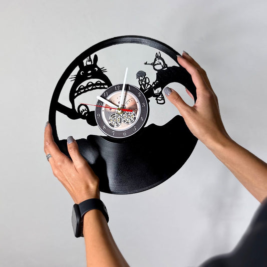 Anime Creature Nursery Décor Vinyl Record Wall Clock – Studio Ghibli Inspired