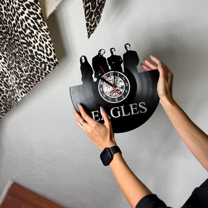Eaglas Vinyl Record Wall Clock – Unique Music-Inspired Decor – Handcrafted 12" Vinyl Clock – Perfect Gift for Music Lovers