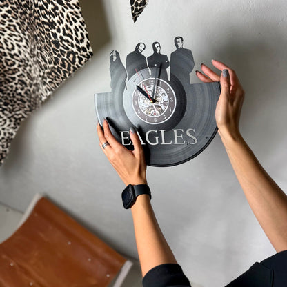 Eaglas Vinyl Record Wall Clock – Unique Music-Inspired Decor – Handcrafted 12" Vinyl Clock – Perfect Gift for Music Lovers
