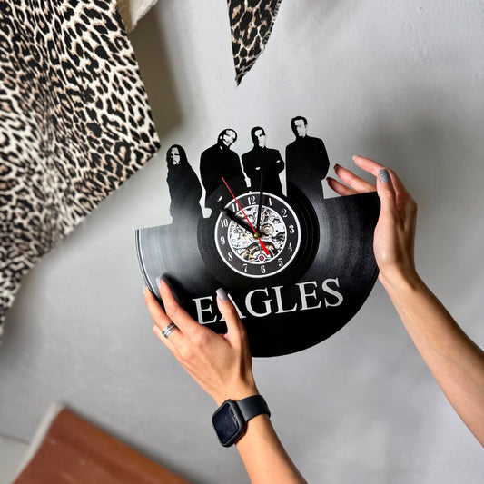 Eaglas Vinyl Record Wall Clock – Unique Music-Inspired Decor – Handcrafted 12" Vinyl Clock – Perfect Gift for Music Lovers