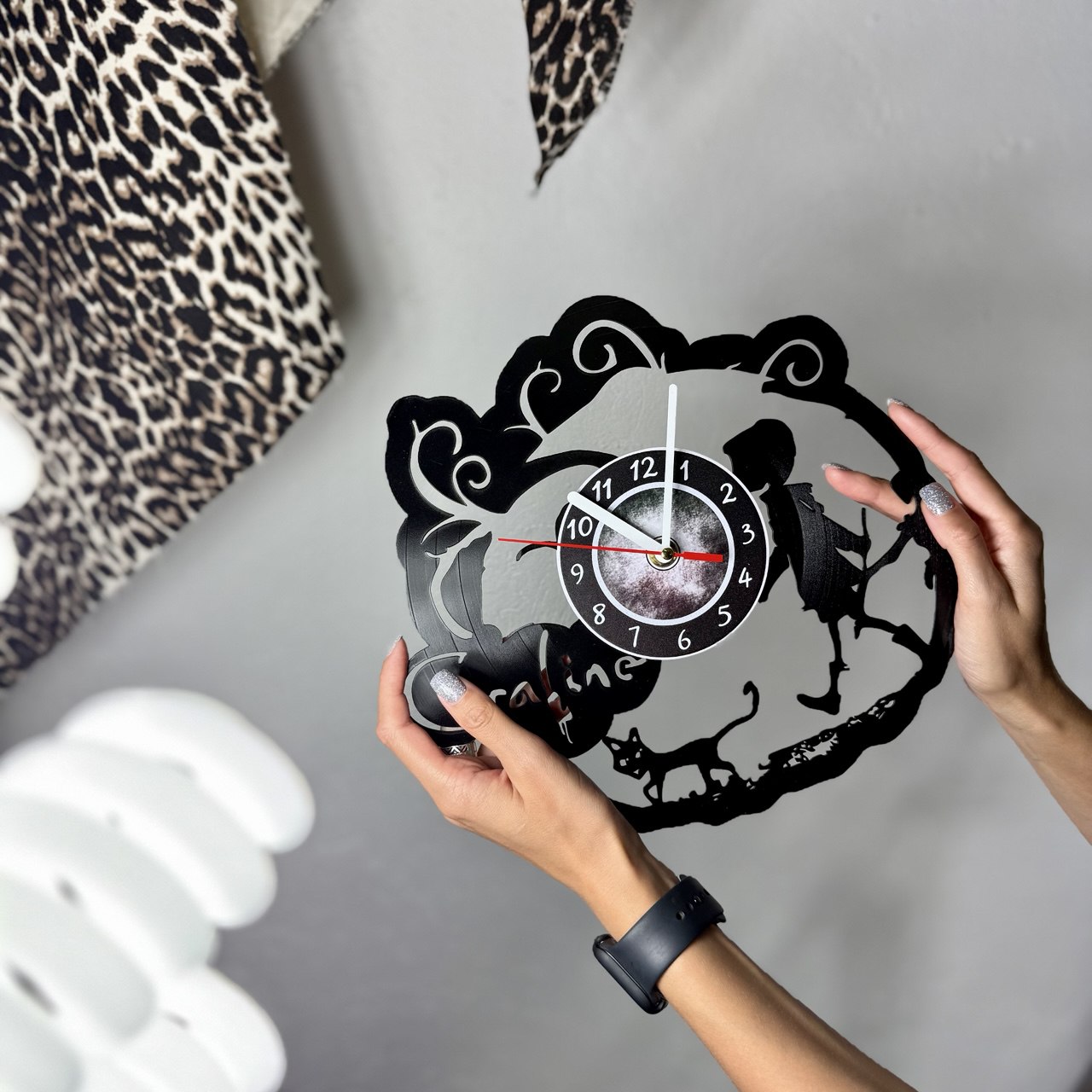 Coraline Vinyl Record Wall Clock – Unique Art Decor – Handcrafted 12" Vinyl Clock – Perfect Gift for Fans of Coraline