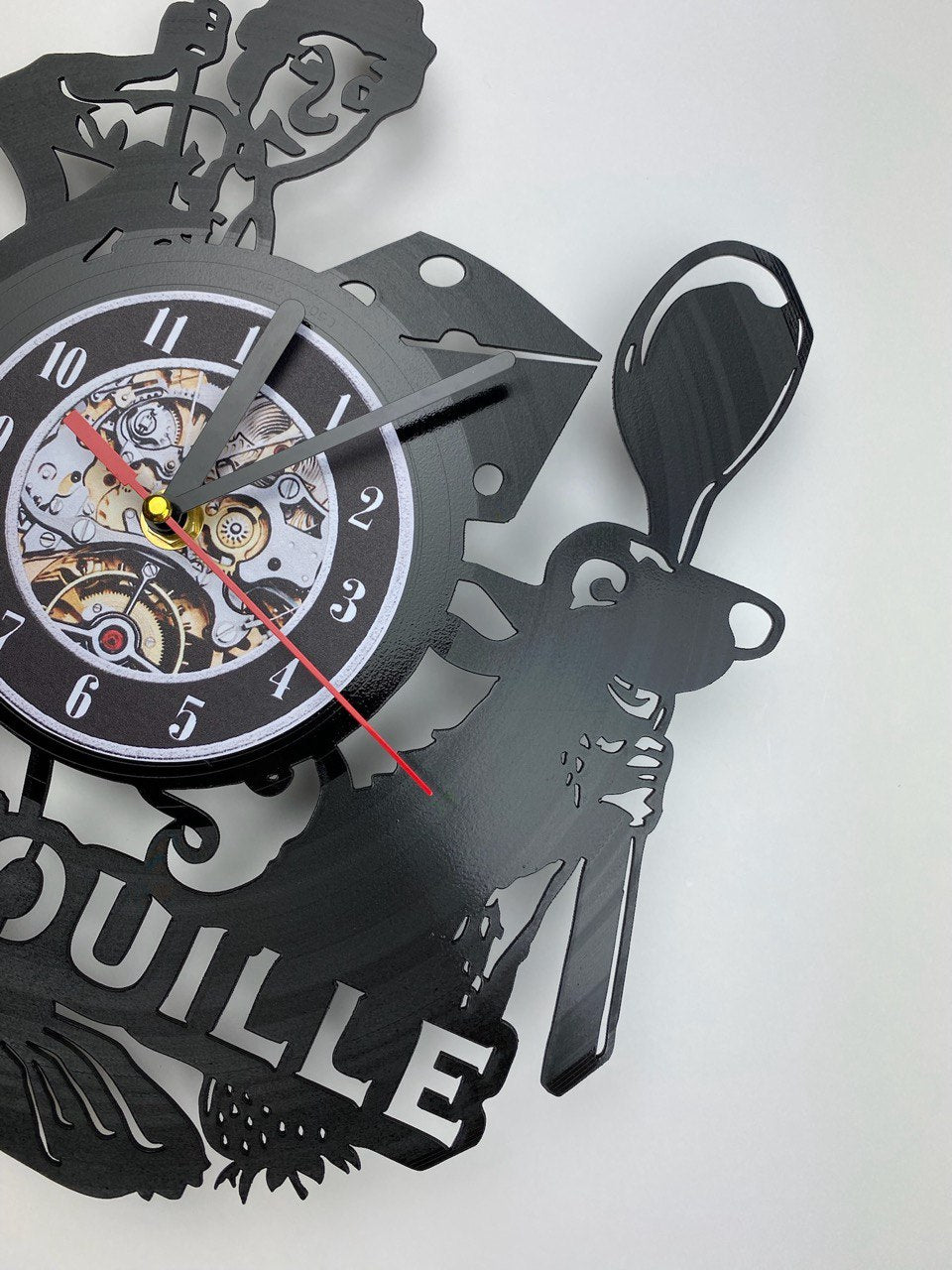 Ratatouille Cartoon Vinyl Record Clock – 12" Food & Kitchen Decor – Handcrafted Inspired Wall Clock – Perfect Gift for Animaniacs & Foodie Fans