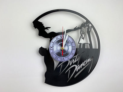 Dirty Dancing Movie Vinyl Record Clock – 12" Romantic & 80s Decor – Handcrafted Retro Wall Art – Unique Gift for Movie & Dance Fans
