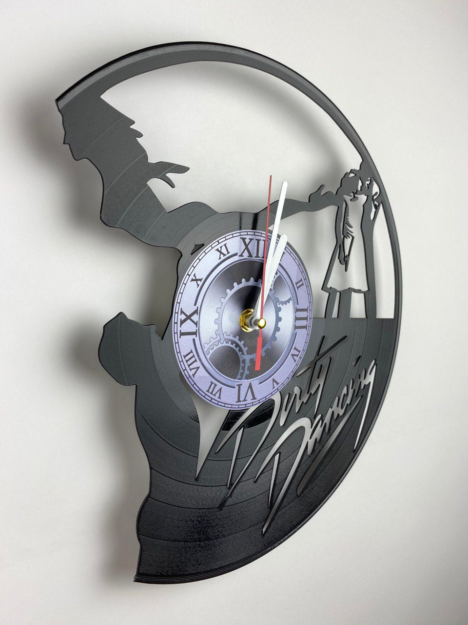 Dirty Dancing Movie Vinyl Record Clock – 12" Romantic & 80s Decor – Handcrafted Retro Wall Art – Unique Gift for Movie & Dance Fans