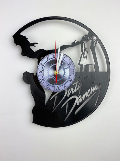 Dirty Dancing Movie Vinyl Record Clock – 12" Romantic & 80s Decor – Handcrafted Retro Wall Art – Unique Gift for Movie & Dance Fans
