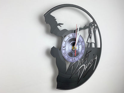 Dirty Dancing Movie Vinyl Record Clock – 12" Romantic & 80s Decor – Handcrafted Retro Wall Art – Unique Gift for Movie & Dance Fans