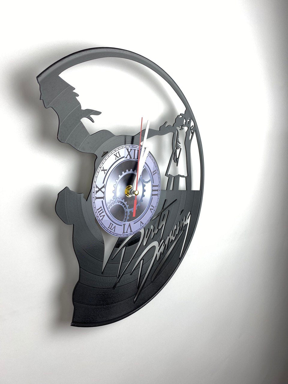 Dirty Dancing Movie Vinyl Record Clock – 12" Romantic & 80s Decor – Handcrafted Retro Wall Art – Unique Gift for Movie & Dance Fans