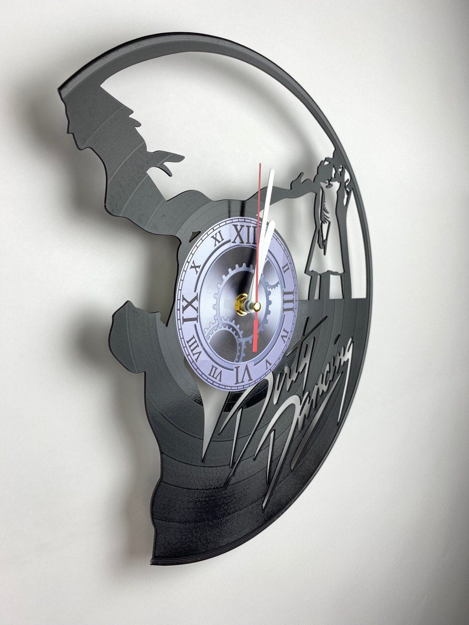 Dirty Dancing Movie Vinyl Record Clock – 12" Romantic & 80s Decor – Handcrafted Retro Wall Art – Unique Gift for Movie & Dance Fans