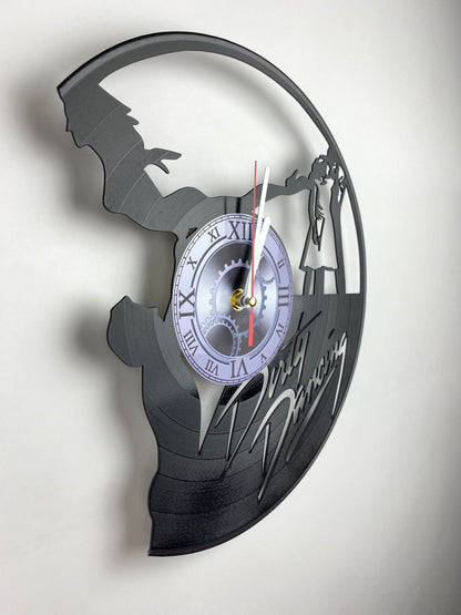 Dirty Dancing Movie Vinyl Record Clock – 12" Romantic & 80s Decor – Handcrafted Retro Wall Art – Unique Gift for Movie & Dance Fans