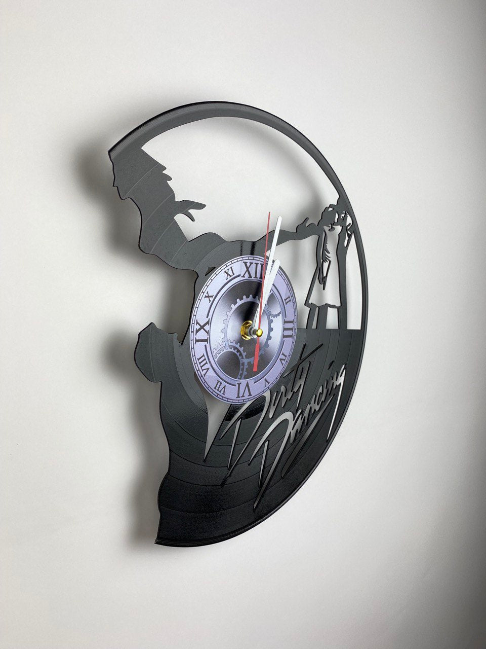 Dirty Dancing Movie Vinyl Record Clock – 12" Romantic & 80s Decor – Handcrafted Retro Wall Art – Unique Gift for Movie & Dance Fans