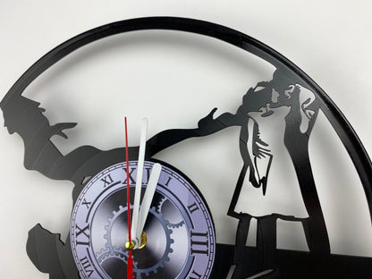 Dirty Dancing Movie Vinyl Record Clock – 12" Romantic & 80s Decor – Handcrafted Retro Wall Art – Unique Gift for Movie & Dance Fans