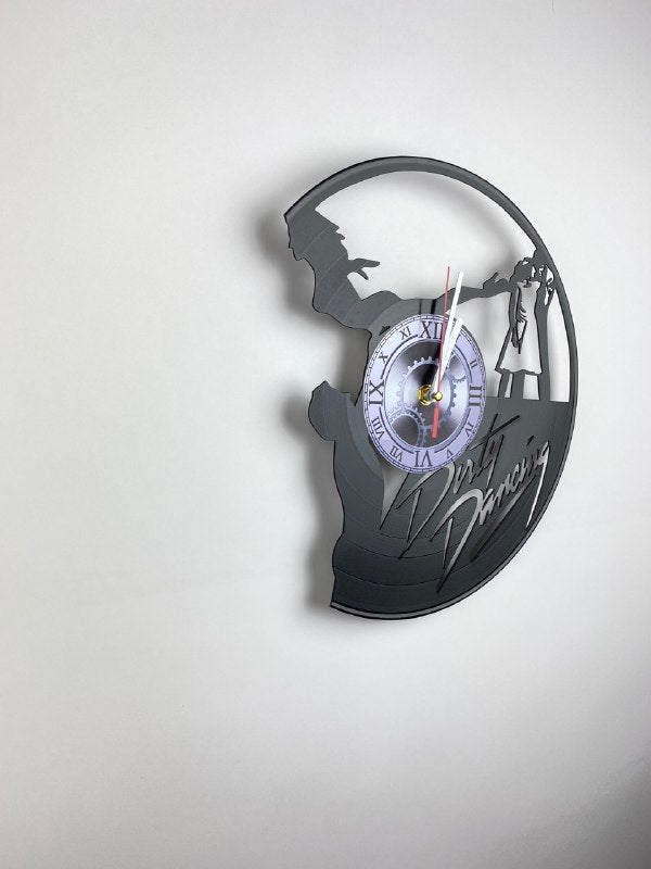 Dirty Dancing Movie Vinyl Record Clock – 12" Romantic & 80s Decor – Handcrafted Retro Wall Art – Unique Gift for Movie & Dance Fans