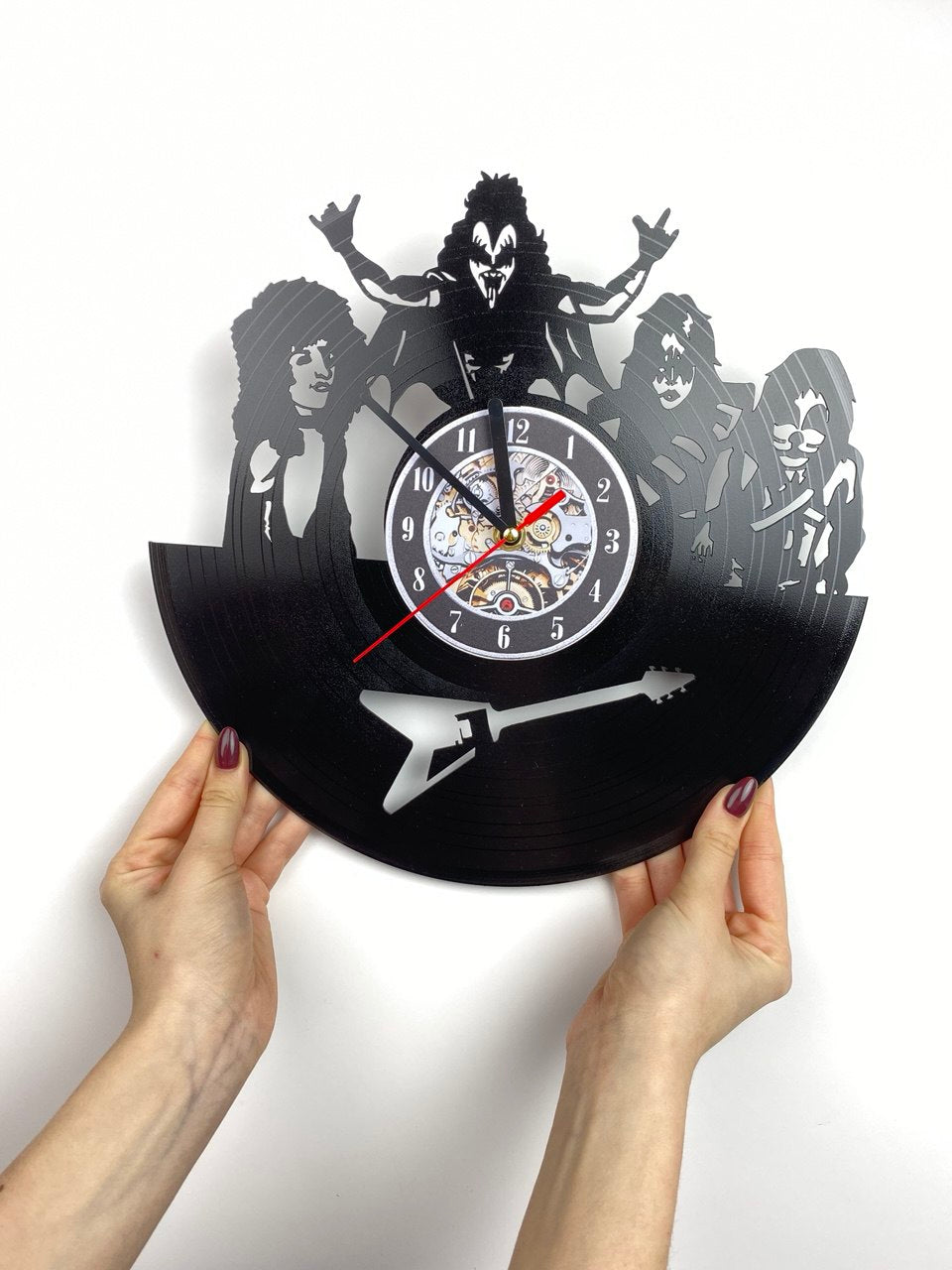 Favorite band gift - Vinyl record cut out clock