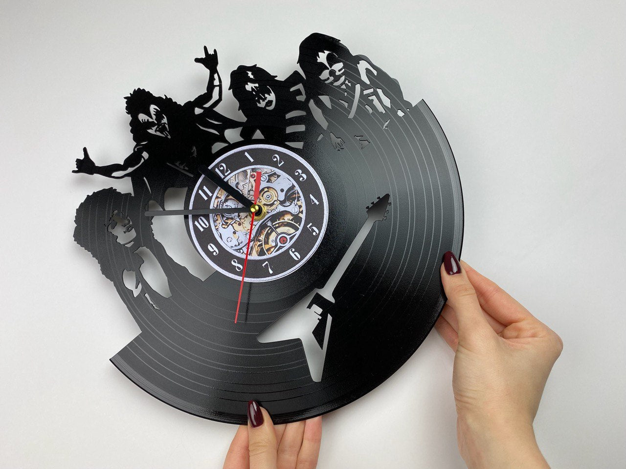Favorite band gift - Vinyl record cut out clock