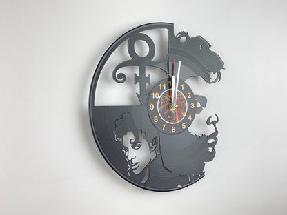 Iconic Musician Vinyl Record Clock – 12" Retro Style Wall Red Decor – Handcrafted Music Art – Unique Gift for Music Enthusiasts & Collectors