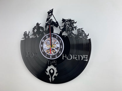Epic Fantasy Trolls Vinyl Record Wall Clock – 12" Medieval & RPG Decor – Handcrafted Retro Style Art – Unique Gift for Warcraft & Gaming Enthusiasts