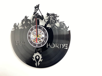 Epic Fantasy Trolls Vinyl Record Wall Clock – 12" Medieval & RPG Decor – Handcrafted Retro Style Art – Unique Gift for Warcraft & Gaming Enthusiasts