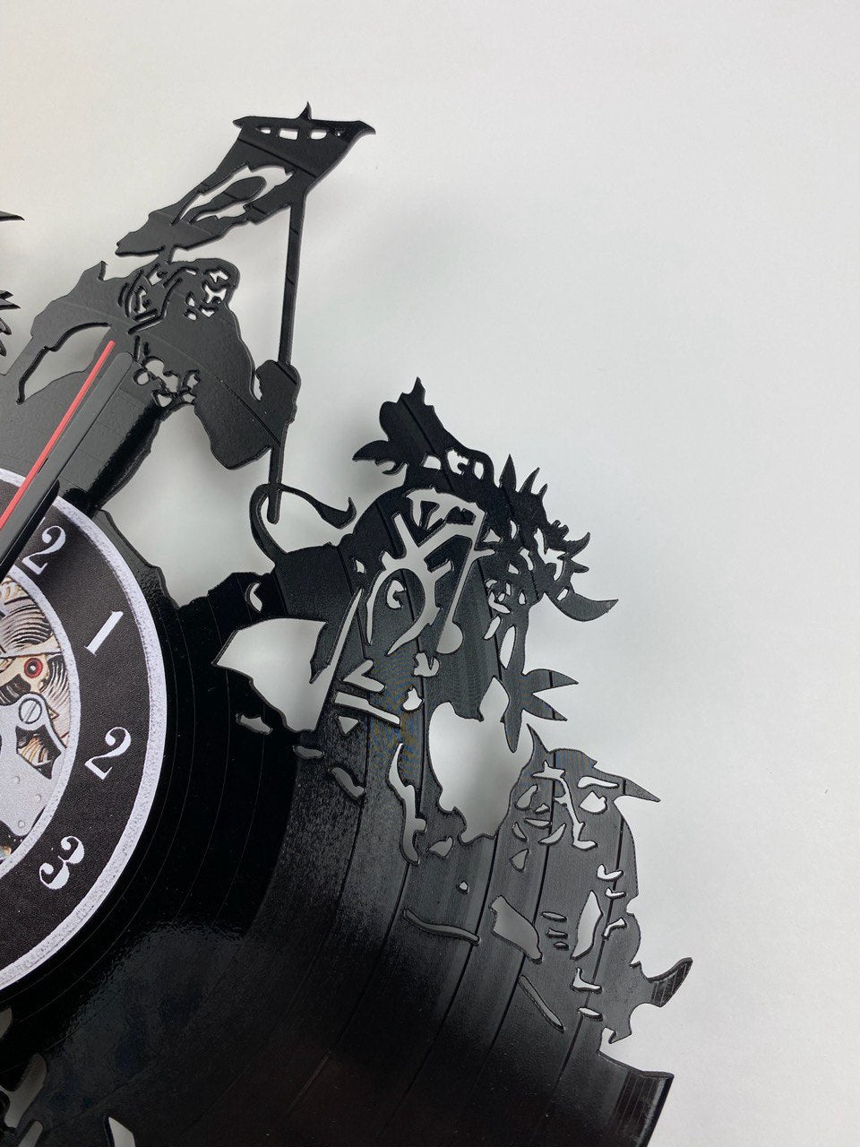 Epic Fantasy Trolls Vinyl Record Wall Clock – 12" Medieval & RPG Decor – Handcrafted Retro Style Art – Unique Gift for Warcraft & Gaming Enthusiasts