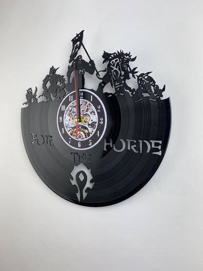 Epic Fantasy Trolls Vinyl Record Wall Clock – 12" Medieval & RPG Decor – Handcrafted Retro Style Art – Unique Gift for Warcraft & Gaming Enthusiasts