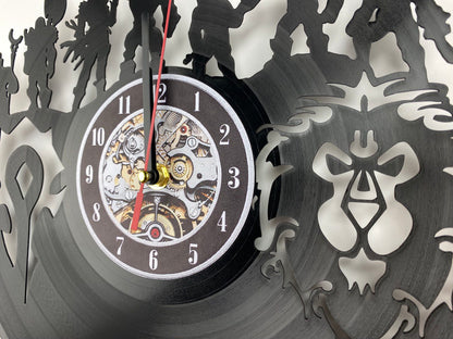 Epic Fantasy Vinyl Record Wall Clock – 12" Medieval & RPG Gears Decor – Handcrafted Retro Style Art – Unique Gift for Warcraft & Gaming Enthusiasts