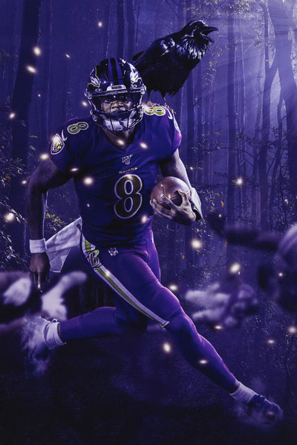 Lamar Jackson Wall Poster XL (61*91 cm) – Football Decor – High-Quality Player Art – Perfect Gift for Football Fans & Collectors