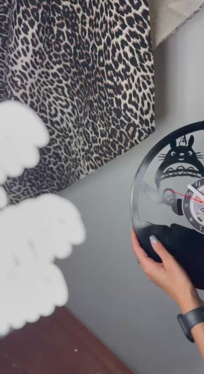 Anime Creature Nursery Décor Vinyl Record Wall Clock – Studio Ghibli Inspired