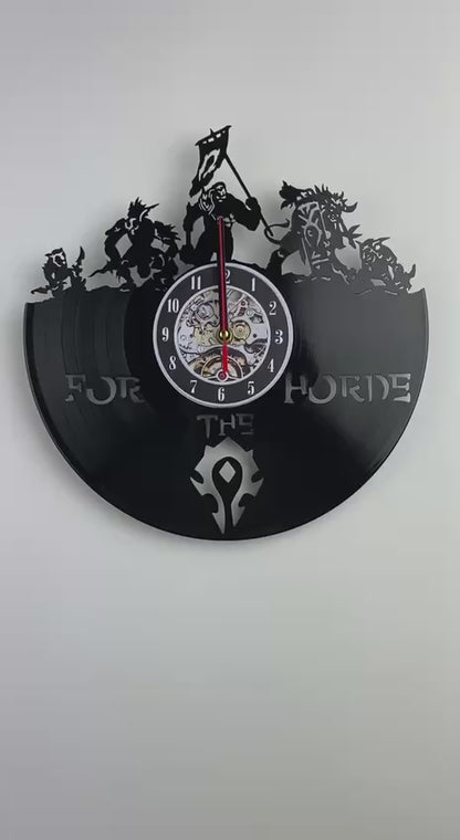 Epic Fantasy Trolls Vinyl Record Wall Clock – 12" Medieval & RPG Decor – Handcrafted Retro Style Art – Unique Gift for Warcraft & Gaming Enthusiasts