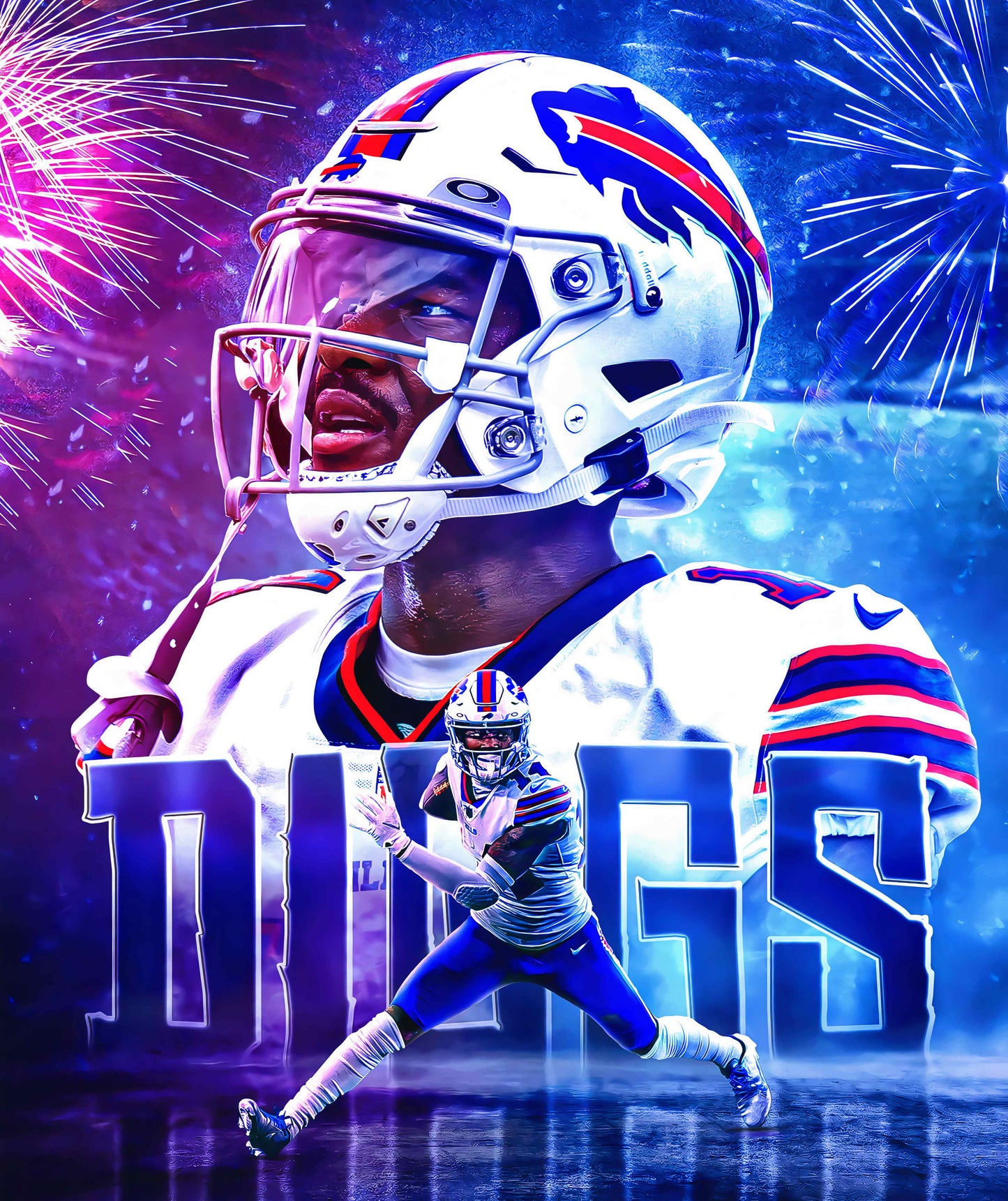 Stefon Diggs Wall Poster M (46*61 cm) – Football Decor – High-Quality Athlete Art – Perfect Gift for Fans & Collectors