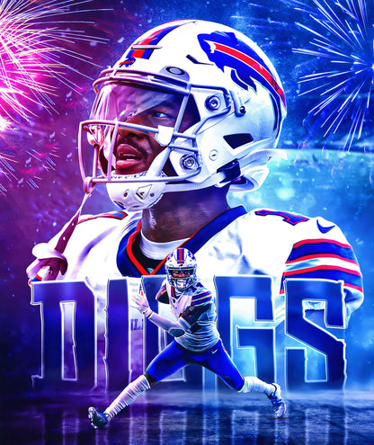 Stefon Diggs Wall Poster M (46*61 cm) – Football Decor – High-Quality Athlete Art – Perfect Gift for Fans & Collectors