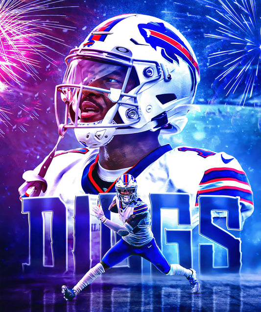 Stefon Diggs Wall Poster M (46*61 cm) – Football Decor – High-Quality Athlete Art – Perfect Gift for Fans & Collectors